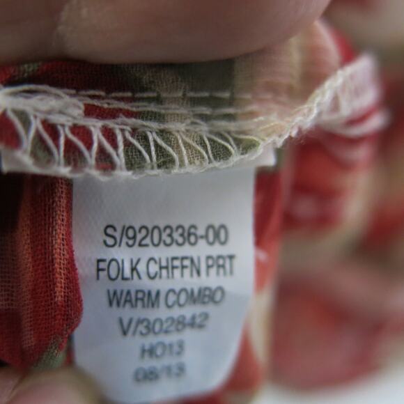 OLD NAVY Peasant/Boho Long Sleeve Top Size XS Women's Floral Cream/Rust Casual - Picture 9 of 9